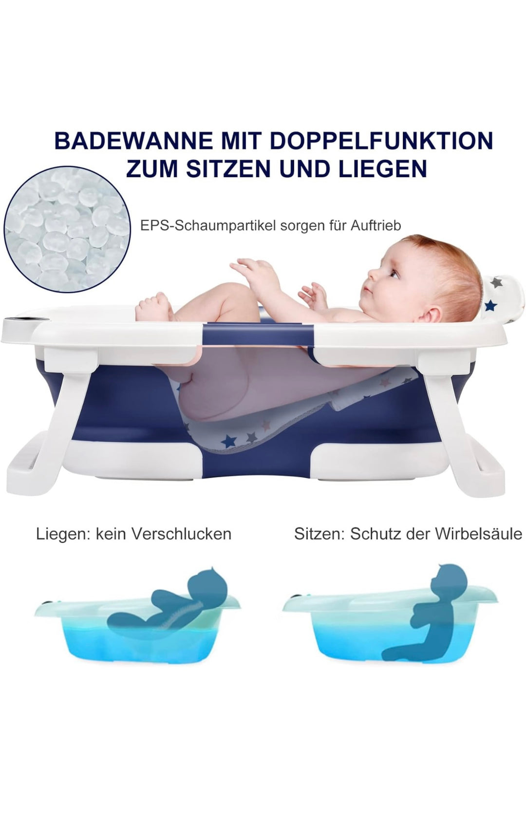 FALTBARE BABYWANNE MIT TEMPERATURANZEIGE