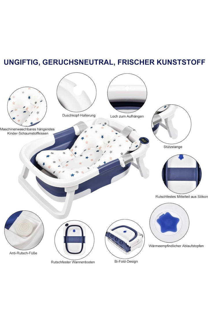 FALTBARE BABYWANNE MIT TEMPERATURANZEIGE