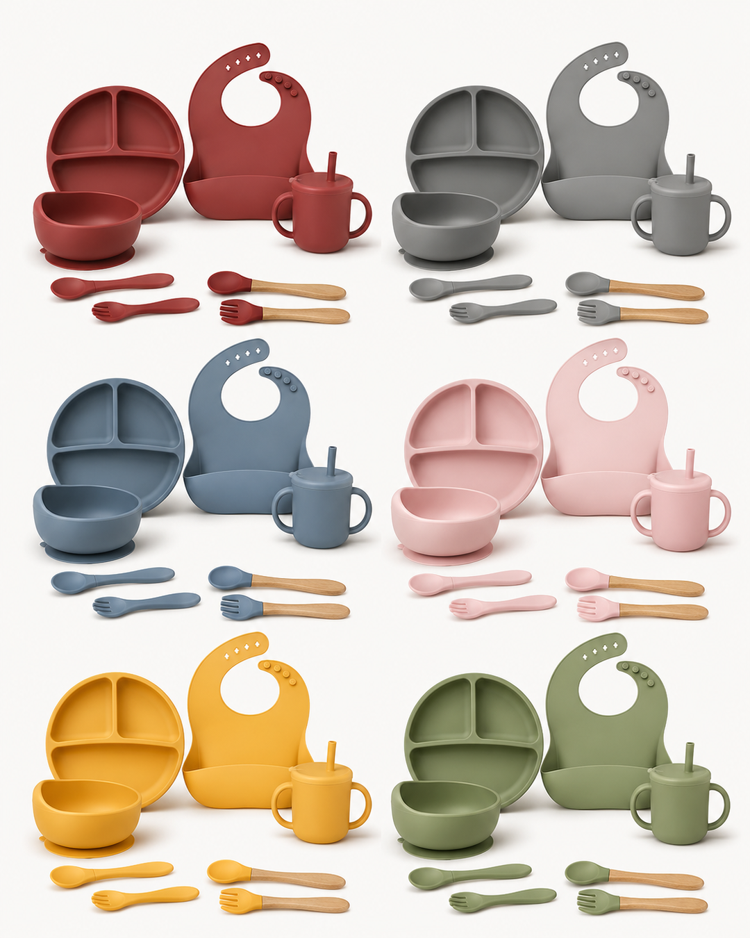 Schlemmerheld 8-teiliges Silikon Ess-Set in sechs Farben
